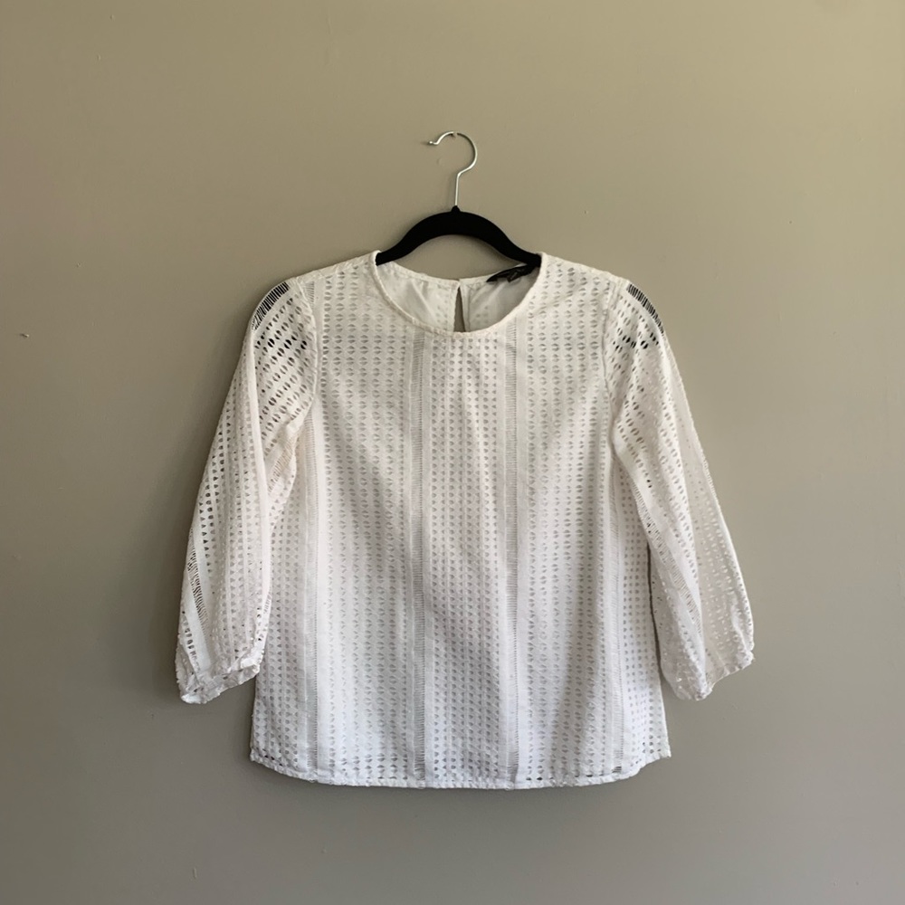 BANANA REPUBLIC White Lace Blouse Size S